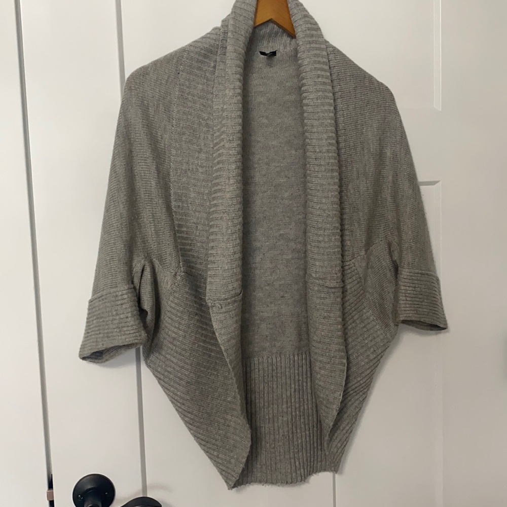 Chunky Oversized Grey Cardigan Sweater Sz Small